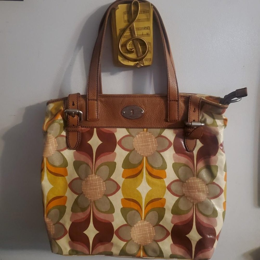 Fossil Key Per Floral Design Shoulder Bag
